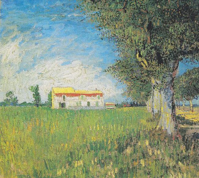 Vincent Van Gogh Farmhouse in a wheat field oil painting picture